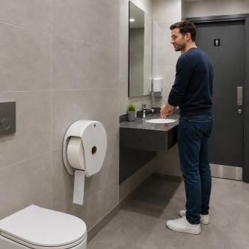 Preview: 6 Jumbo Toilettenpapier Rollen 2-lagig weiß – Zellstoff, 804 Blatt je Rolle