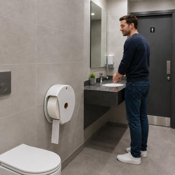 6 Jumbo Toilettenpapier Rollen 2-lagig weiß – Zellstoff, 804 Blatt je Rolle