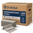 Papierhandtücher 4000 Blatt grau – Recycling ZZ-Falz, 25 × 23 cm